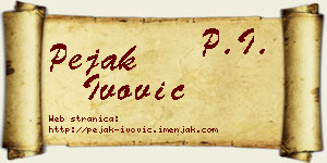 Pejak Ivović vizit kartica
